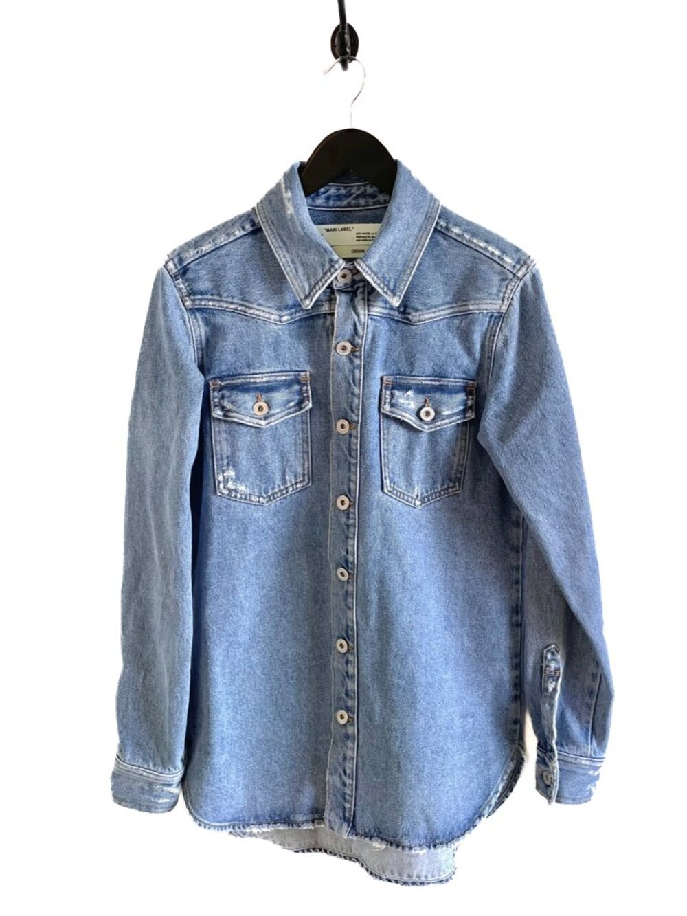 Off-White Blue Denim Flower Shop Thick Shirt